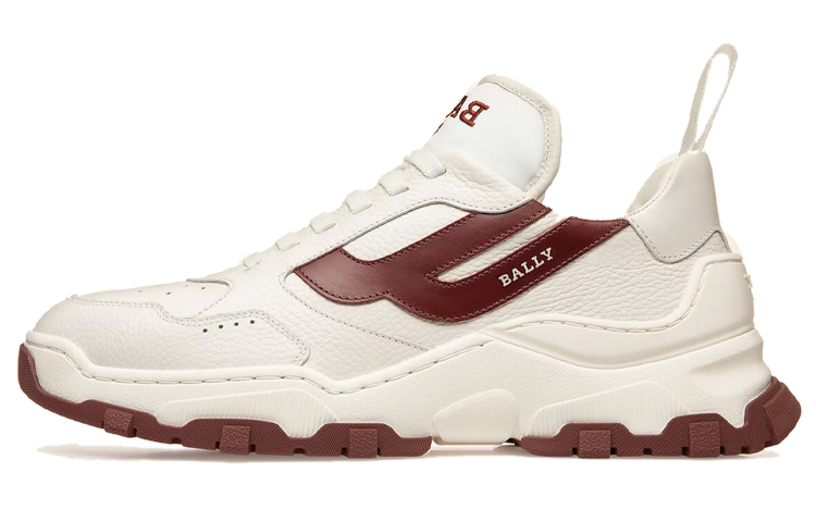 BALLY Leather Low-Top Sneaker 'White Deep Red' 6301550