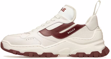 BALLY Leather Low-Top Sneaker 'White Deep Red' 6301550 BALLY Leather Low-Top Sneaker 'White Deep Red' 6301550