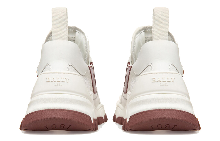 BALLY Leather Low-Top Sneaker 'White Deep Red' 圖 3