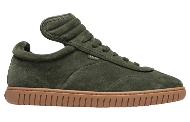 BALLY Leather Low-Top Sneakers 'Grey Green' 圖 2