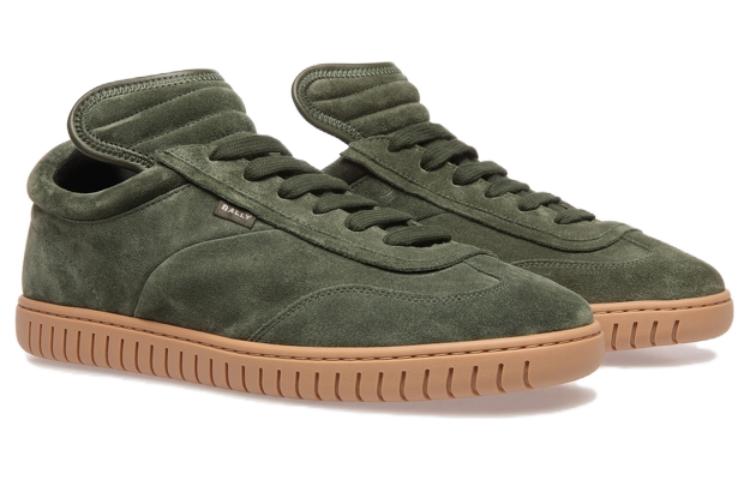 BALLY Leather Low-Top Sneakers 'Grey Green' 圖 3