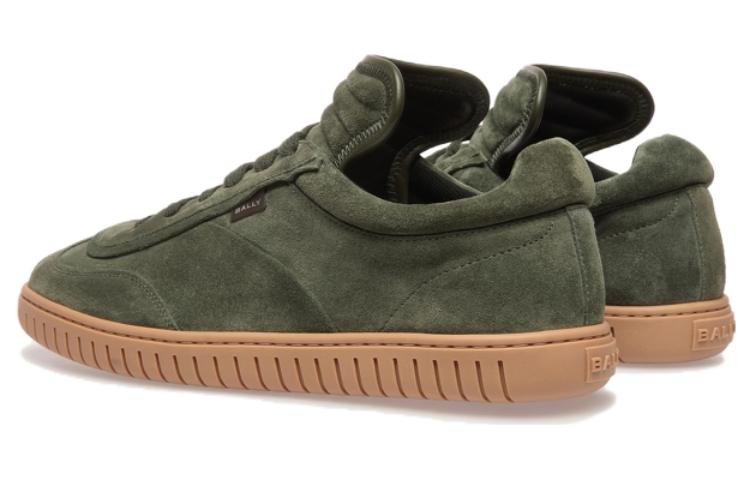 BALLY Leather Low-Top Sneakers 'Grey Green' 圖 4
