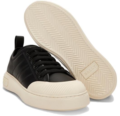 BALLY Sepatu Kulit Low-Top Tali 'Hitam Putih' 6303314 Shop BALLY Sepatu Kulit Low-Top Tali 'Hitam Putih' 6303314