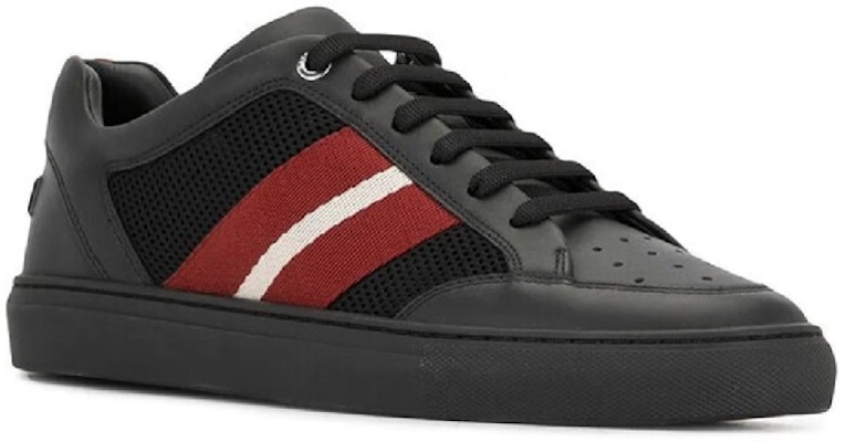 BALLY Sepatu Kulit Low-Top Round-Toe Lace-Up 'Black Red' 6234630 Order BALLY Sepatu Kulit Low-Top Round-Toe Lace-Up 'Black Red' 6234630