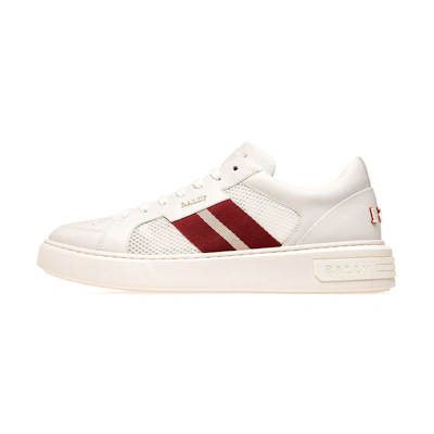 BALLY Leather Low-Top Sneaker 'White Red'