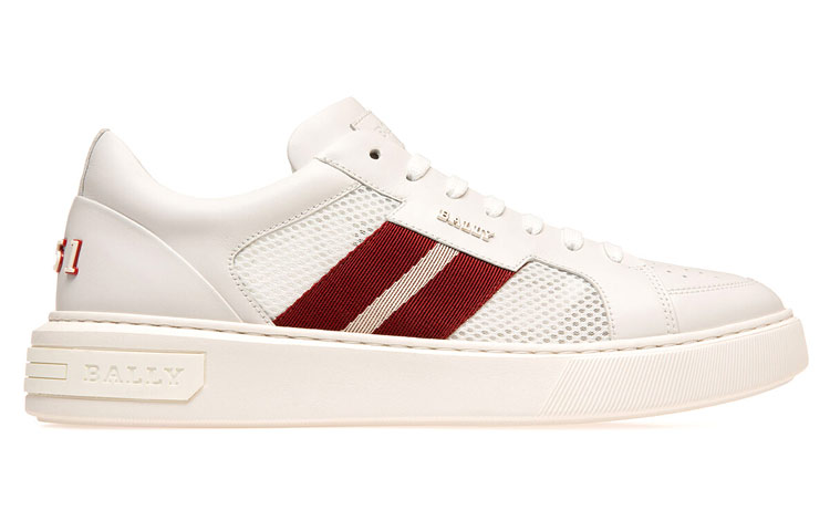 Order BALLY 皮革低帮运动鞋 '白红' 6237753