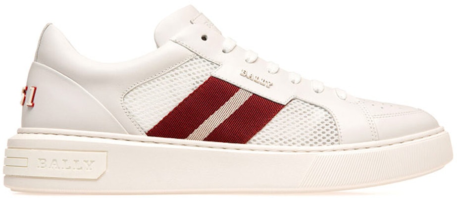 BALLY Leather Low-Top Sneaker 'White Red' 6237753 Order BALLY Leather Low-Top Sneaker 'White Red' 6237753