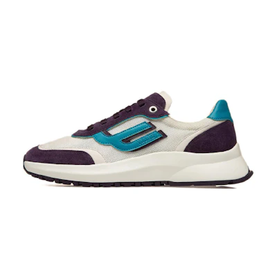 BALLY Leather Mesh Sneaker 'White Purple Blue'