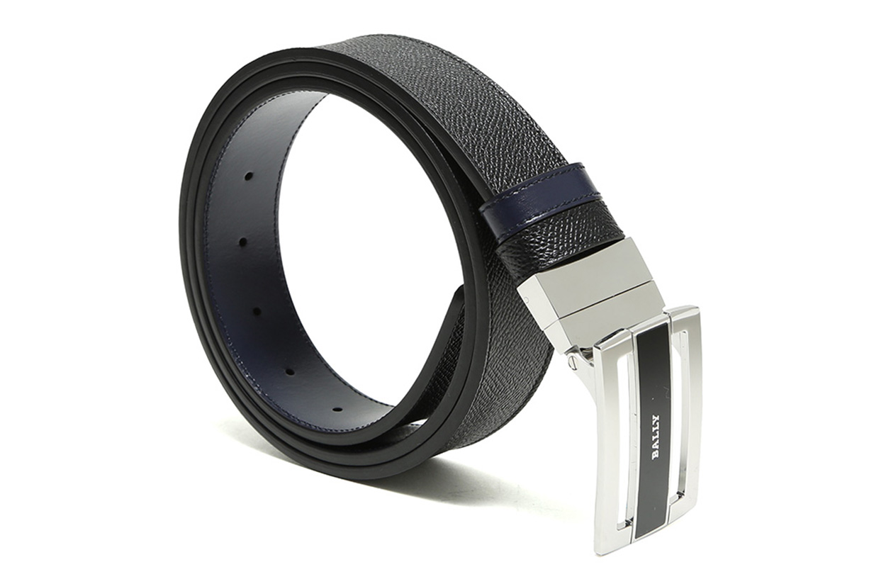 Lookbook 발리 가죽 리버서블 벨트 블랙/네이비 3.3cm 기프트 박스 포함. FABAZIA-35-630