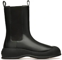 Order BALLY Sepatu Boots Chelsea Kulit Hitam Nyaman dengan Ujung Bulat 6304663