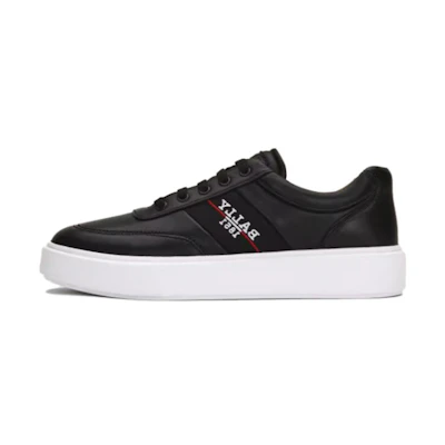 BALLY Leather Round Toe Lace-Up Thick Sole Low Top 'Black'