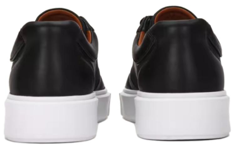 Shop BALLY Kasut Platform Rendah Kulit Bertali Hitam 6240620
