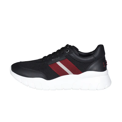 BALLY Leather Running Sneakers 'Black Shock-Absorbing Lightweight'