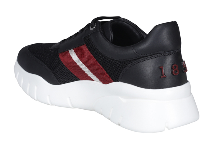 Shop BALLY 黑色减震轻便皮革跑步运动鞋 6239583