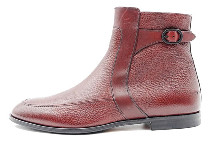 BALLY Leather Short Boots 'Red Fashion Buckle' 6239858