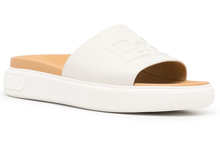 BALLY Leather Slip-On Slides 'White' 圖 2