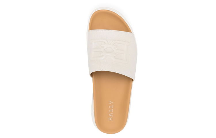 BALLY Leather Slip-On Slides 'White' 圖 3