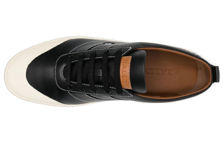 Shop BALLY 皮質 休閒時尚板鞋 黑色