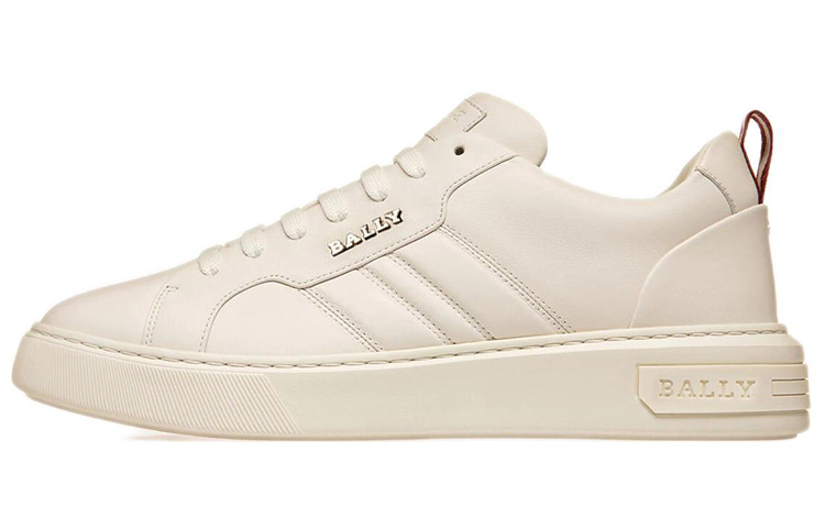 BALLY Leather Sneaker with Metal Logo 'White Fashion'