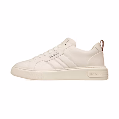 BALLY Leather Sneaker with Metal Logo 'White Fashion'