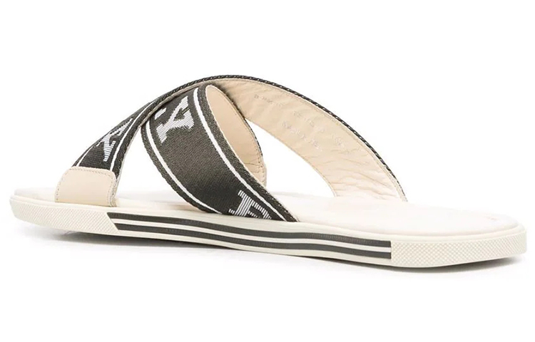 BALLY Logo Jacquard Flat Slides 'Black and White' 圖 3