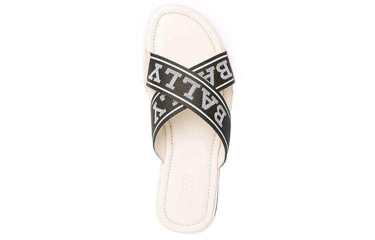 BALLY Logo Jacquard Flat Slides 'Black and White' 圖 4