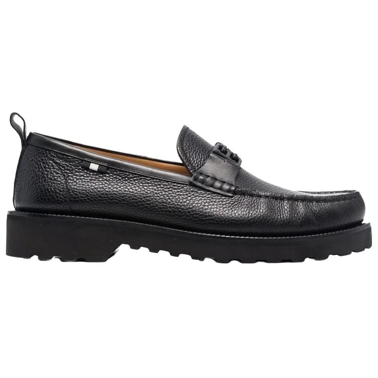 BALLY Logo Leather Loafer 'Black' 圖 2