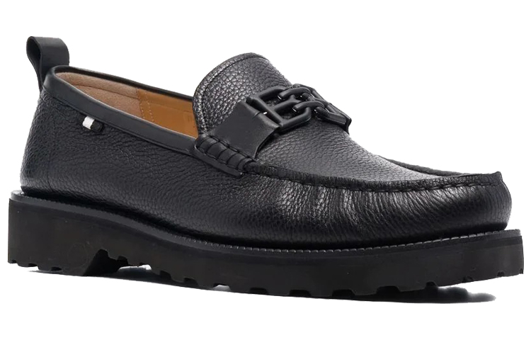 BALLY Logo Leather Loafer 'Black' 圖 3