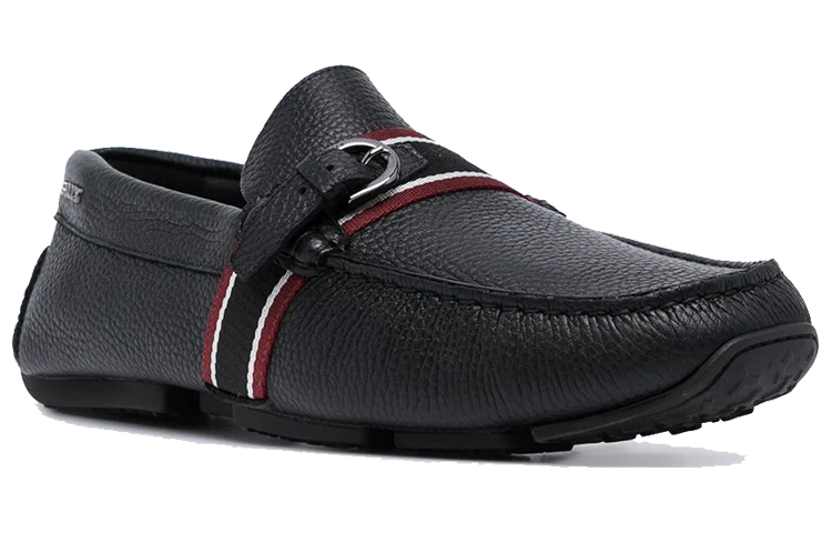 BALLY Logo Slip-On Loafers 'Black' 圖 2