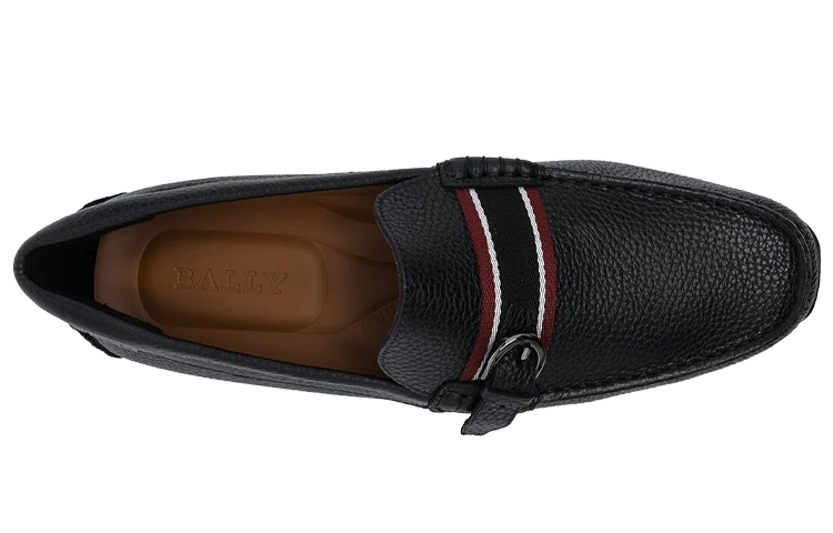 BALLY Logo Slip-On Loafers 'Black' 圖 4