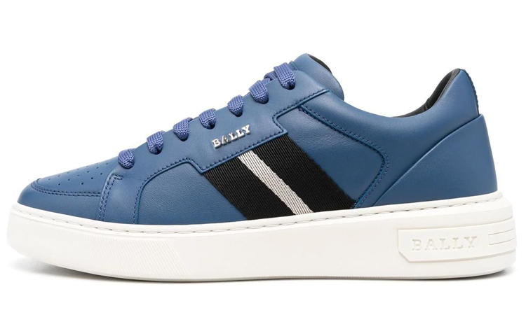 Buy BALLY巴利 牛皮 低幫系帶 時尚板鞋 男款 藍色