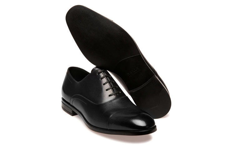 Lookbook BALLY巴利 圓頭繫帶低筒 平底鞋 男款 黑色