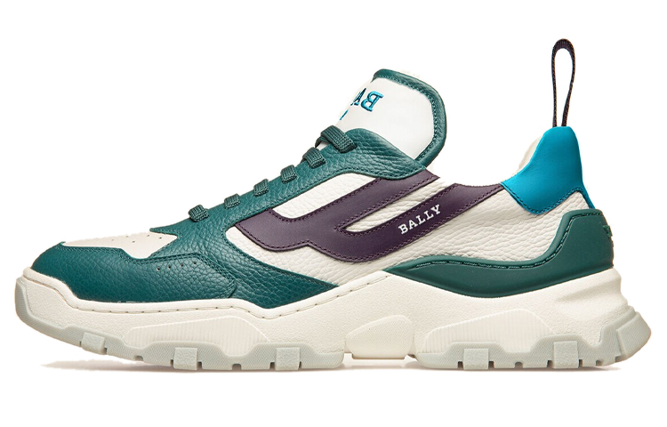 BALLY Low-Top Lace-Up Sneakers 'White Green'