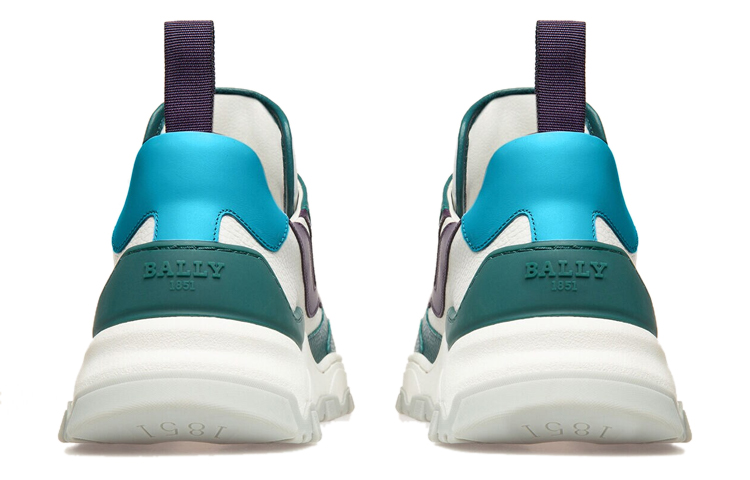 BALLY Low-Top Lace-Up Sneakers 'White Green' 圖 3