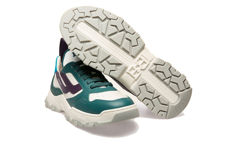 BALLY Low-Top Lace-Up Sneakers 'White Green' 圖 4