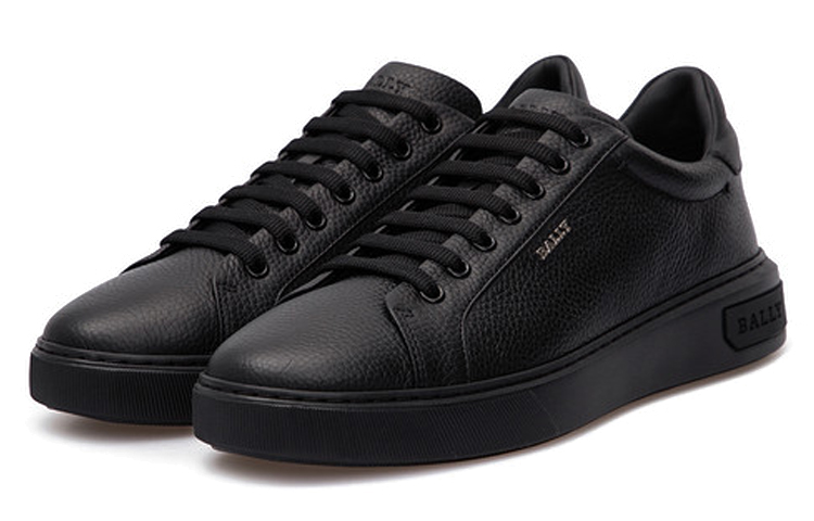 Lookbook BALLY 低帮皮革运动鞋 '黑色' MSK074VT002