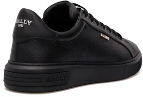 Shop BALLY巴利 低幫皮革運動鞋 黑色
