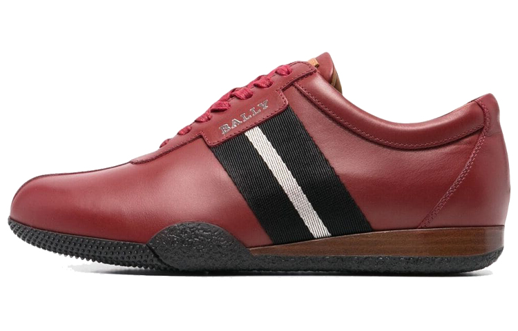 BALLY Low-Top Sneakers 'Red Lace-Up Leather'