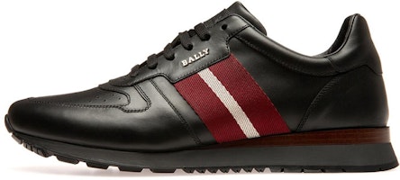BALLY Low-Top Leather Sneaker 'Black Red' 6231537 BALLY Low-Top Leather Sneaker 'Black Red' 6231537