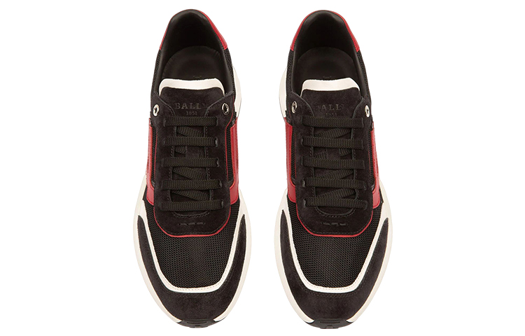 Order BALLY 网布和皮革运动鞋 '黑红' 6301546