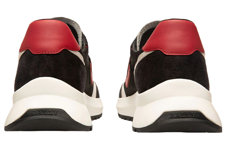 Lookbook BALLY 网布和皮革运动鞋 '黑红' 6301546