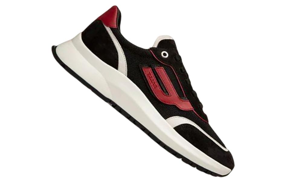 Purchase BALLY 网布和皮革运动鞋 '黑红' 6301546