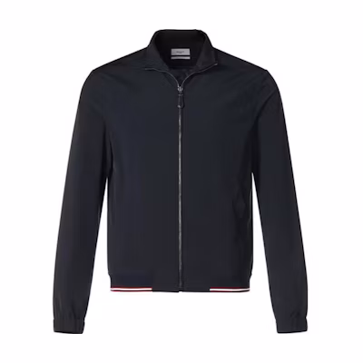 BALLY Navy Blue Solid Zip-Up Collared Long-Sleeve Jacket M3BA414F-5284
