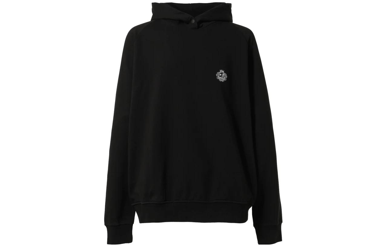 BALLY Printed Logo Hoodie Unisex Black Long Sleeve Pullover M5BA925F