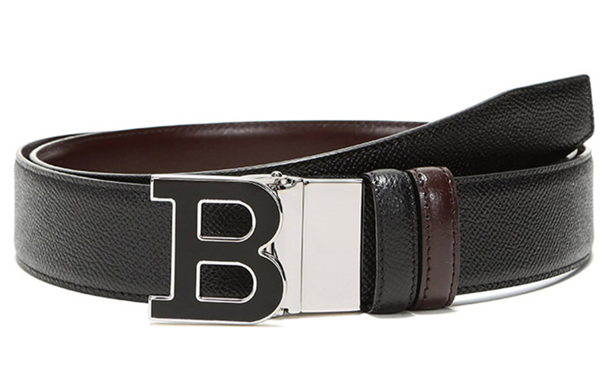 Order BALLY 男士双面皮带 黑色/棕色 可调节扣头 宽度3.4cm B-BUCKLENAMEL-35-M-130