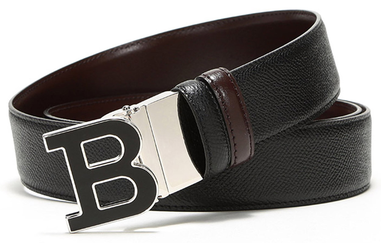 Purchase BALLY 男士双面皮带 黑色/棕色 可调节扣头 宽度3.4cm B-BUCKLENAMEL-35-M-130