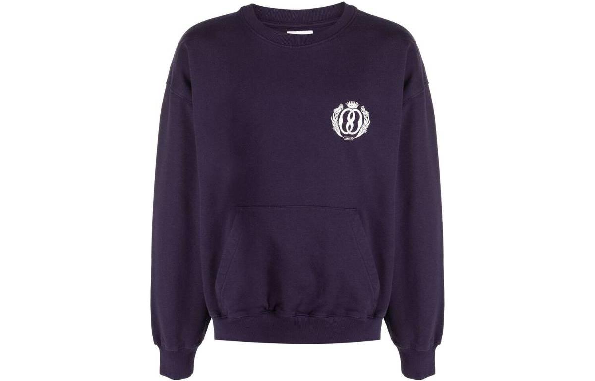 BALLY Solid Color Crewneck Long Sleeve Sweatshirt Purple MJE03DCO227U409