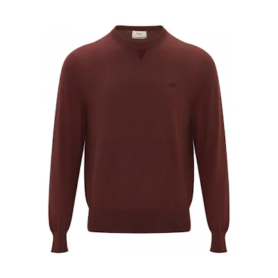 BALLY Solid Color Crewneck Pullover Sweatshirt - Red 6300792