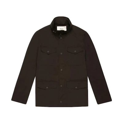 BALLY Solid Color Pocket Collar Long Sleeve Jacket - Black 6239948