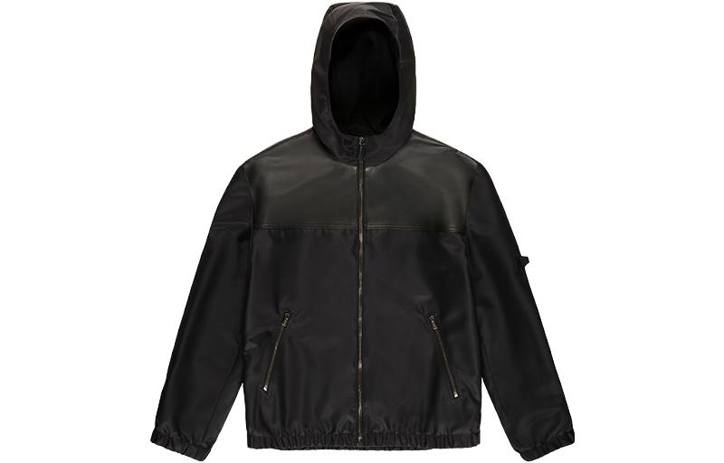 BALLY SS22 Black Solid Color Hooded Bomber Jacket 6301811